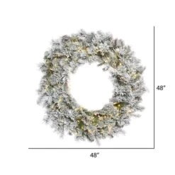 48" LED Flocked Kiana Artificial Christmas Wreath -Michaels Shop D575388S 2