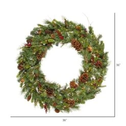 36" Pre-Lit Cibola Mixed Berry Christmas Wreath, Warm White LED Lights -Michaels Shop D575459S 3