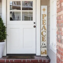 Glitzhome® 60'' PEACE Nativity Wooden Porch Sign -Michaels Shop D652319S 2