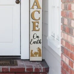Glitzhome® 60'' PEACE Nativity Wooden Porch Sign -Michaels Shop D652319S 3
