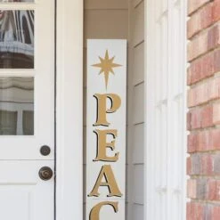 Glitzhome® 60'' PEACE Nativity Wooden Porch Sign -Michaels Shop D652319S 4