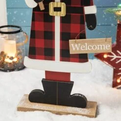 Glitzhome® 36'' Lighted Wooden Santa Porch Décor -Michaels Shop D652322S 6
