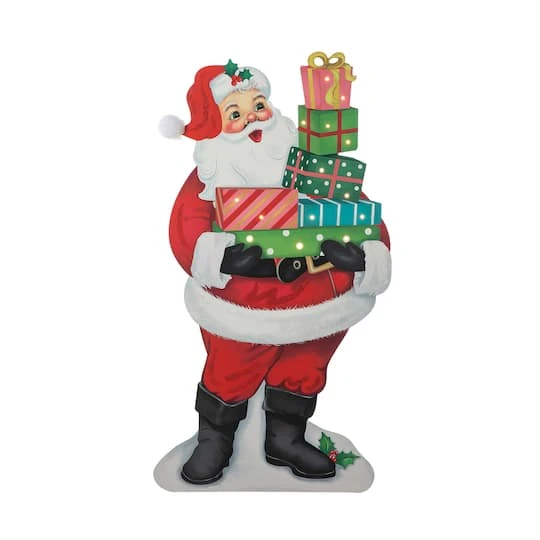 Glitzhome® 36'' Wooden Santa Gifts Porch Décor 4 Glitzhome® 36'' Wooden Santa Gifts Porch Décor - Image 2