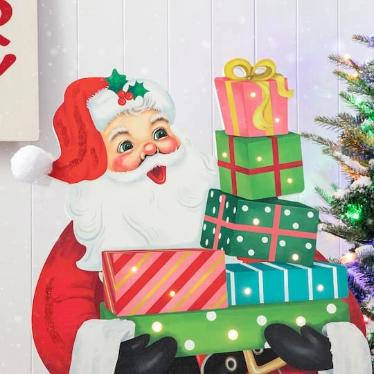 Glitzhome® 36'' Wooden Santa Gifts Porch Décor 8 Glitzhome® 36'' Wooden Santa Gifts Porch Décor - Image 6