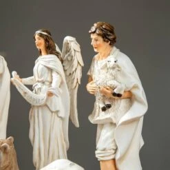 Glitzhome® Ivory Resin Nativity Figurine Set 16 Glitzhome® Ivory Resin Nativity Figurine Set -Michaels Shop D652339S 5
