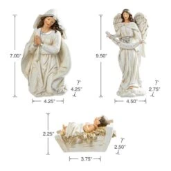 Glitzhome® Ivory Resin Nativity Figurine Set 18 Glitzhome® Ivory Resin Nativity Figurine Set -Michaels Shop D652339S 7
