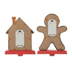 Glitzhome® Marquee LED Gingerbread House & Gingerbread Man Christmas Stocking Holder Set -Michaels Shop D652344S 8