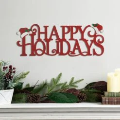 Glitzhome® 24'' HAPPY HOLIDAYS Metal Christmas Wall Décor -Michaels Shop D652347S 4
