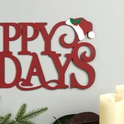 Glitzhome® 24'' HAPPY HOLIDAYS Metal Christmas Wall Décor -Michaels Shop D652347S 6
