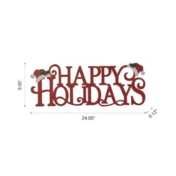 Glitzhome® 24'' HAPPY HOLIDAYS Metal Christmas Wall Décor -Michaels Shop D652347S 8