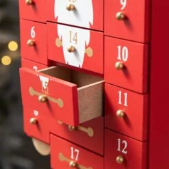 Glitzhome® 17.25'' Wooden Christmas Nutcracker Countdown Calendar Décor With Drawer -Michaels Shop D652349S 4