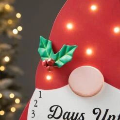 Glitzhome® 15'' Lighted Wooden Christmas Gnome Countdown Calendar -Michaels Shop D652350S 3