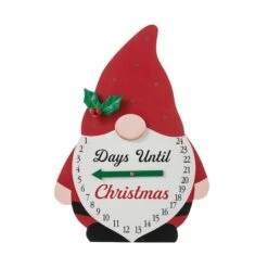 Glitzhome® 15'' Lighted Wooden Christmas Gnome Countdown Calendar -Michaels Shop D652350S 5