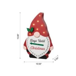 Glitzhome® 15'' Lighted Wooden Christmas Gnome Countdown Calendar -Michaels Shop D652350S 7