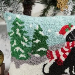 Glitzhome® Hooked Christmas Dog Pillow -Michaels Shop D652353S 3