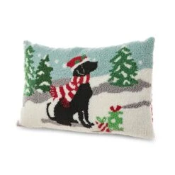 Glitzhome® Hooked Christmas Dog Pillow -Michaels Shop D652353S 5