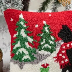 Glitzhome® Hooked Christmas Cat Pillow -Michaels Shop D652355S 3