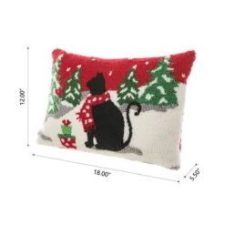 Glitzhome® Hooked Christmas Cat Pillow -Michaels Shop D652355S 6
