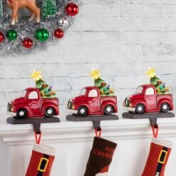 Red Truck Illuminated Stocking Hanger -Michaels Shop D657833S 6