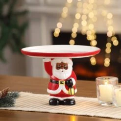 10" Nostalgic Santa Cake Plate -Michaels Shop D657903S 2
