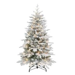 4.5ft. Pre-Lit Flocked Northern Fir Artificial Christmas Tree, Clear Lights -Michaels Shop D659581S 1 1