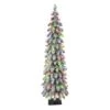 4ft. Pre-Lit Flocked Alpine Artificial Christmas Tree, Multicolor Lights -Michaels Shop D659586S 1
