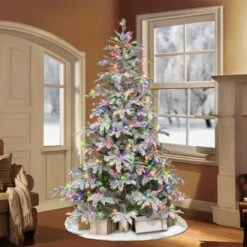 7.5ft. Pre-Lit Aspen Fir Artificial Christmas Tree, Multicolor Lights -Michaels Shop D659589S 4