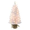 3ft. Pre-Lit White Artificial Christmas Tree In Burlap Base, Clear Lights