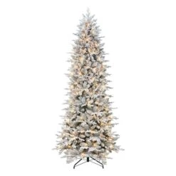 9ft. Pre-Lit Flocked Northern Fir Artificial Christmas Tree, Clear Incandescent Lights -Michaels Shop D659682S 1 1