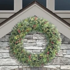 60'' Pre-Lit Rocky Mountain Spruce Christmas Wreath -Michaels Shop D659683S 3