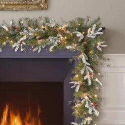 6ft. Pre-Lit Decorated Artificial Christmas Swag, Clear Incandescent Lights -Michaels Shop D659696S 3