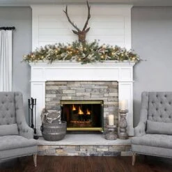 6ft. Pre-Lit Decorated Artificial Christmas Swag, Clear Incandescent Lights -Michaels Shop D659696S 4