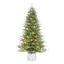 7.5ft. Pre-Lit Potted Artificial Christmas Tree, Clear Incandescent Lights 8 7.5ft. Pre-Lit Potted Artificial Christmas Tree, Clear Incandescent Lights -Michaels Shop D659697S 1 1