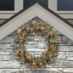 48" Pre-Lit Glittery Wreath -Michaels Shop D659715S 3
