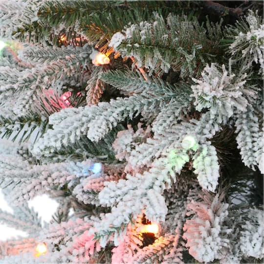 4.5ft. Pre-Lit Flocked Arctic Fir Artificial Christmas Tree, Multicolor Lights 5 4.5ft. Pre-Lit Flocked Arctic Fir Artificial Christmas Tree, Multicolor Lights - Image 3