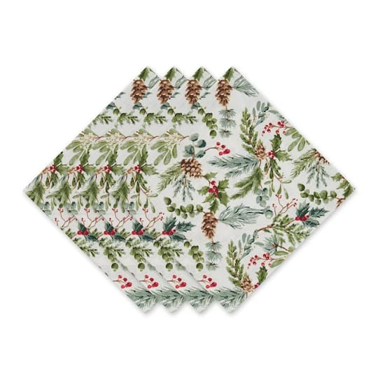 DII® Heritage Holiday Sprigs Printed Napkin Set, 4ct. 3 DII® Heritage Holiday Sprigs Printed Napkin Set, 4ct.