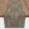 72" Gray Tree Pattern Cotton Twill Runner