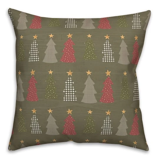 Green Tree Pattern Throw Pillow 5 Green Tree Pattern Throw Pillow - Image 3