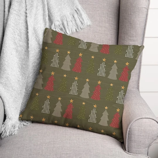 Green Tree Pattern Throw Pillow 6 Green Tree Pattern Throw Pillow - Image 4