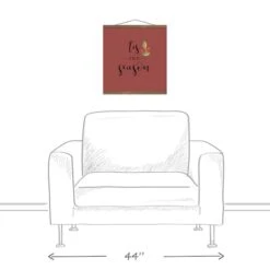 Red Tis The Season Hanging Canvas In Teak Frame -Michaels Shop D662563S 3