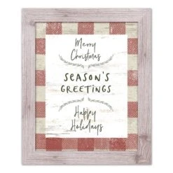 Red Buffalo Check Holiday Phrases Print In Western White Frame -Michaels Shop D662574S 1 1