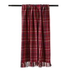 DII® Tartan Holly Plaid Recycled Cotton Throw -Michaels Shop D663091S 2