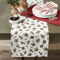 DII® 72" Holly Heritage Table Runner -Michaels Shop D666776S 4