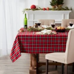 DII® 52" Glad Tidings Plaid Tablecloth -Michaels Shop D666783S 3