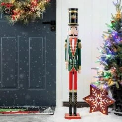 Glitzhome® 3.5ft. Wooden Christmas Soldier Nutcracker -Michaels Shop D670513S 3