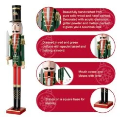 Glitzhome® 3.5ft. Wooden Christmas Soldier Nutcracker -Michaels Shop D670513S 4