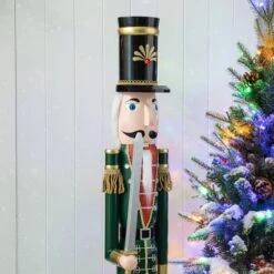 Glitzhome® 3.5ft. Wooden Christmas Soldier Nutcracker -Michaels Shop D670513S 5