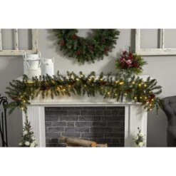 6ft. Pre-Lit Mixed Alaskan Pine & Pinecones Artificial Christmas Garland -Michaels Shop D670876S 18