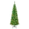 6ft. Pre-Lit Rowan Pencil Slim Artificial Christmas Tree, Multicolor Lights -Michaels Shop D671921S 1
