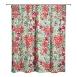 Holiday Blooms Pattern Shower Curtain -Michaels Shop D673247S 2